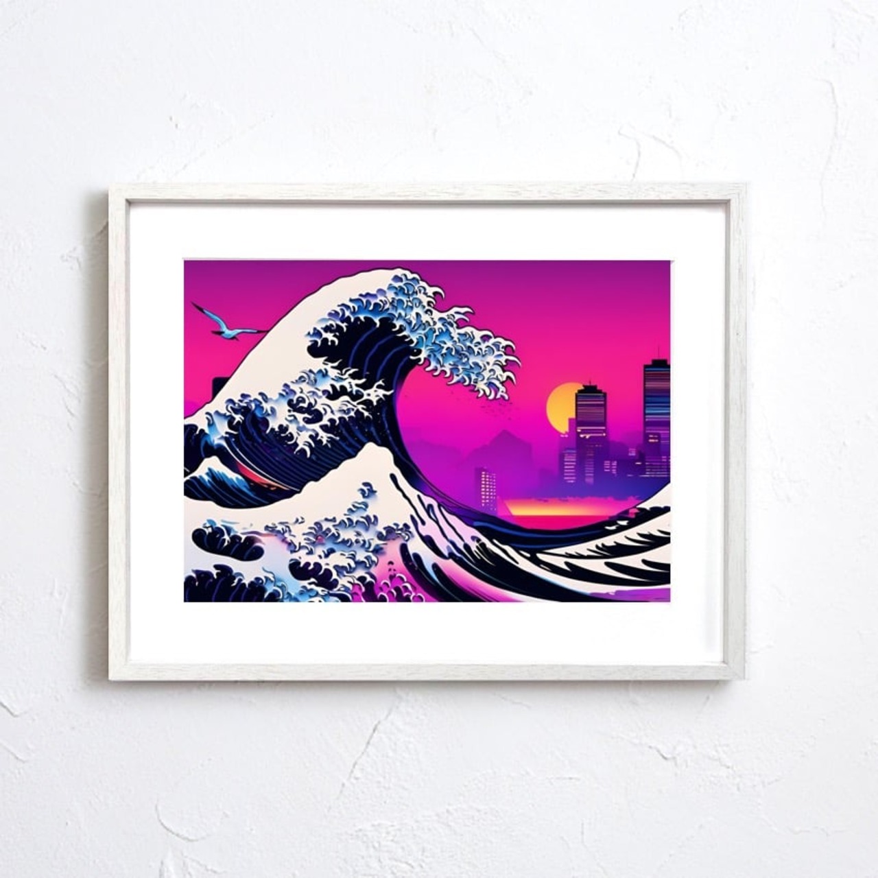 The Great Wave Urban｜和モダン浮世絵ポスター｜都会の海を描くインパクトあるインテリアアートA3ポスター