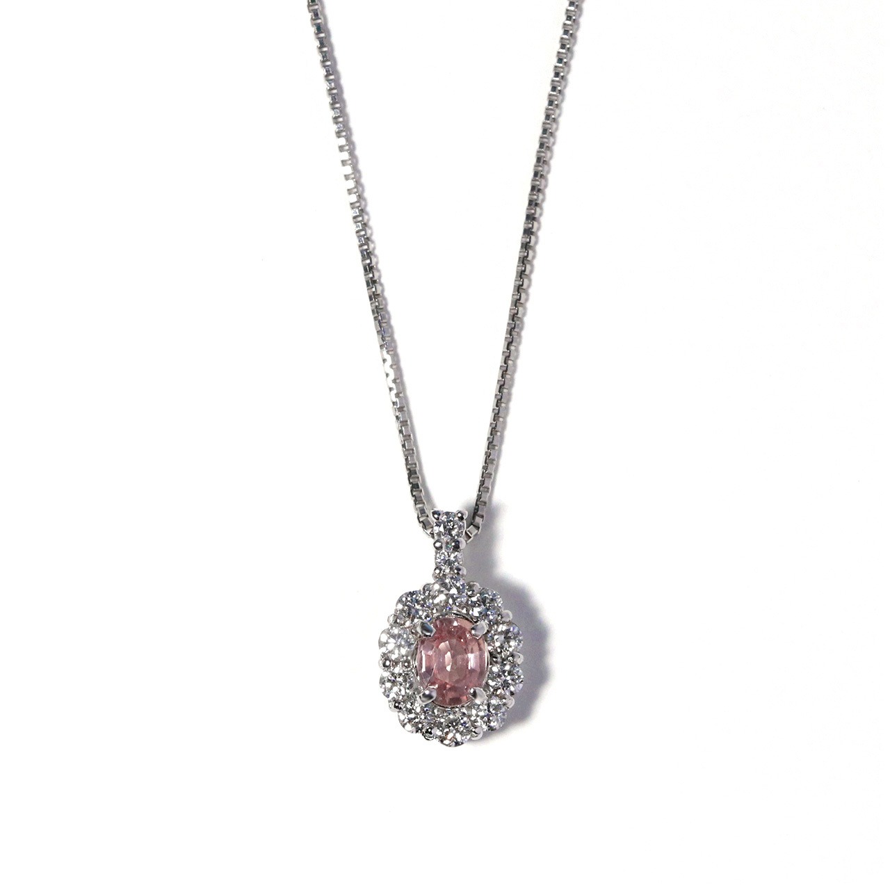 パパラチアサファイア(0.187ct)ネックレス/PT950