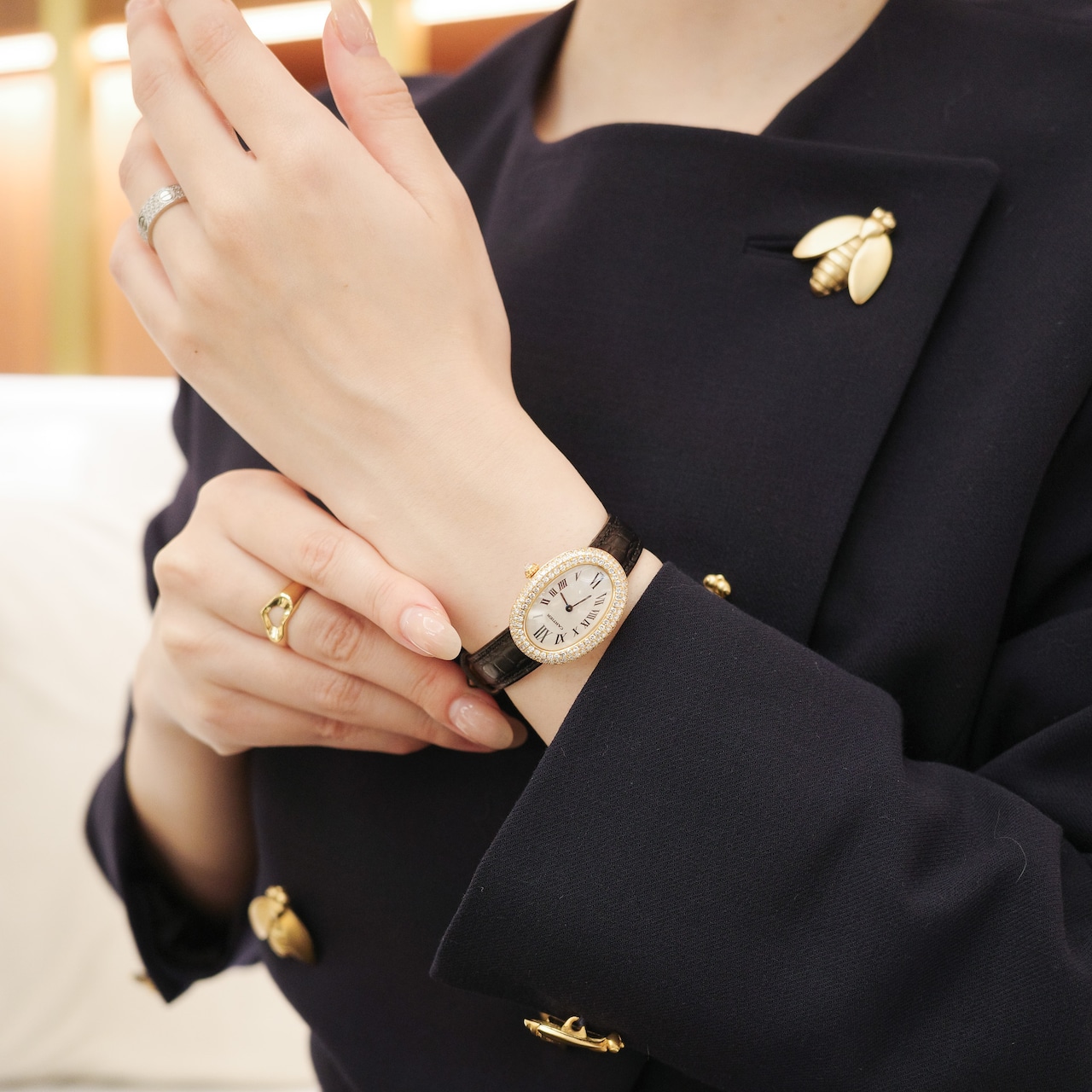 カルティエ ベニュワール SM YG 純正ダイヤモンド