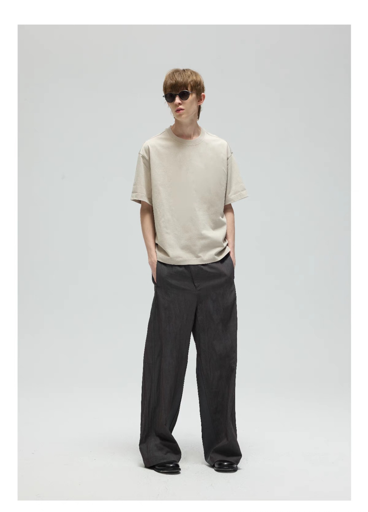 DECESOLO 25SS アシンメトリー ミッドライズパンツ