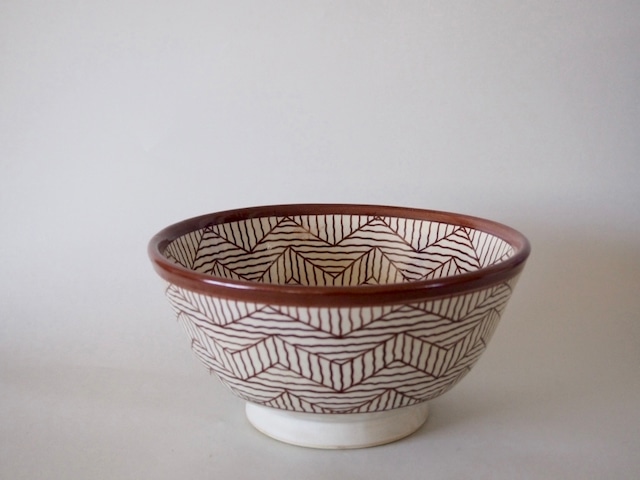 MOROCCO - FES POTTERY BOWL (L) - BROWN