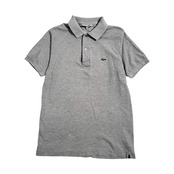 70s CHEMISE LACOSTE シュミーズラコステ 文字ワニ 半袖 鹿の子 ポロシャツ 3 /グレー系 メンズ ビンテージ