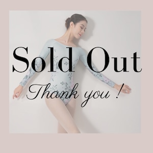 ボートネック flower green プリント バレエレオタード