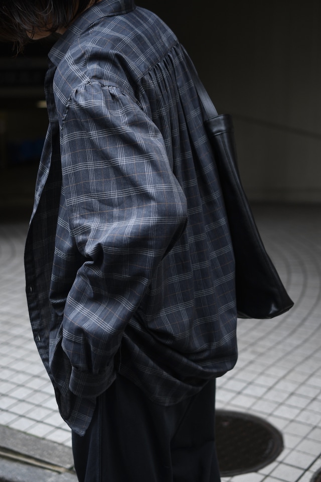 BISOWN / SZ BOIL COTTON SMOCK SHIRTS (TOP GRAY CHECK )