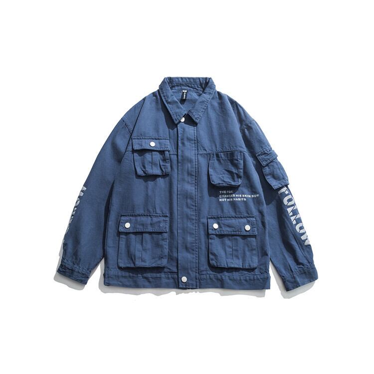 Yidaoヴィンテージ秋レトロラペルジャケットメンズとレディース2019ファッションブランドカップルルーズリテラリープリントツーリングジャケット-アリババ オータム 秋物 ビンテージ hip6-16113895390208