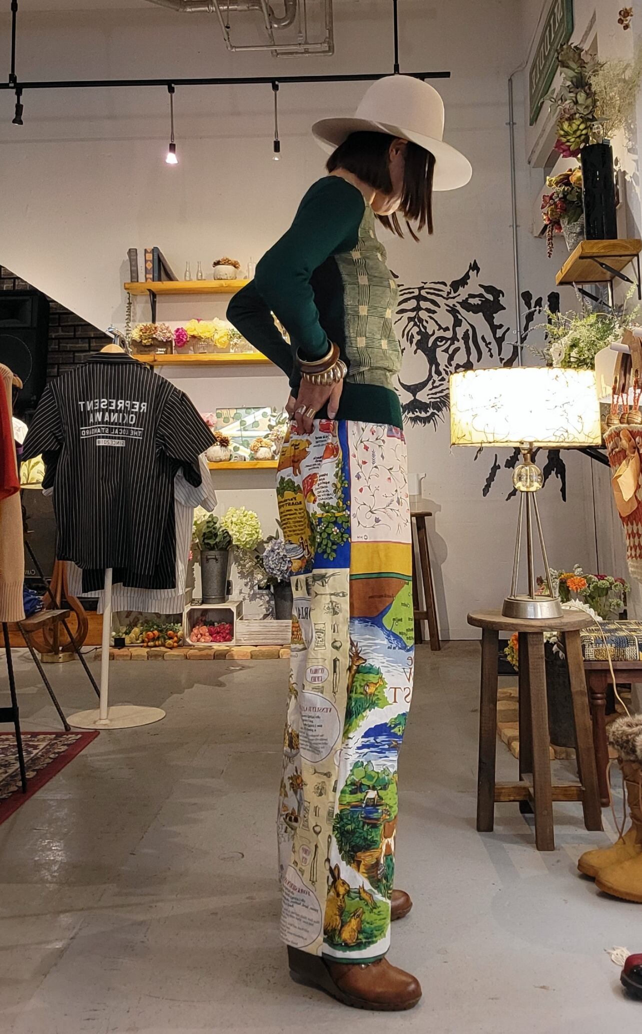 THPT055 ヴィンテージクロスリメイクパンツ | alocasia vintage