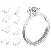 [Formemory] リングテープ リングストッパー リングアジャスター テープ 4色セット（グレー・ホワイト・ブラック・トランスペアレント ） 指輪 リング サイズ調節 サイズ調整 (厚さ１ミリ 薄型タイプ) ルーズリング用 (透明 8枚セット)