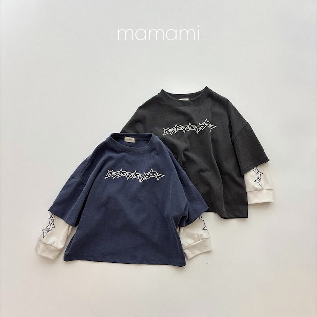 【取寄】mamami|star layered tee|スターレイヤードTシャツ|XS-JL|kids&jr|26 autumn