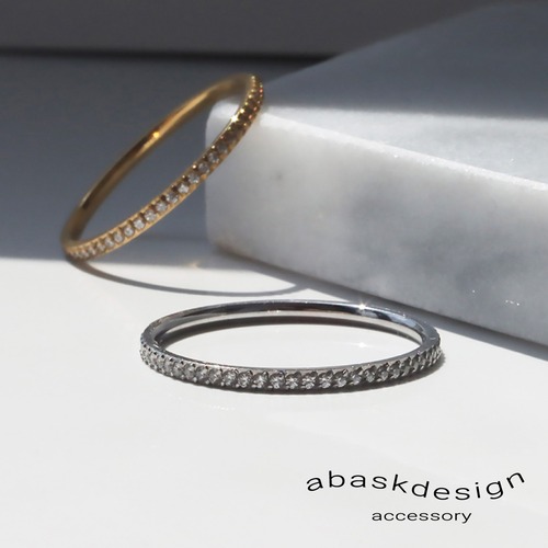 【ネコポス便】リング キュービックジルコニア マイクロエタニティリング シンプル 金属アレルギー サージカル レディース ゴールド シルバー 重ねづけ フォーマル プレゼント ギフト 9号 11号 14号 2233