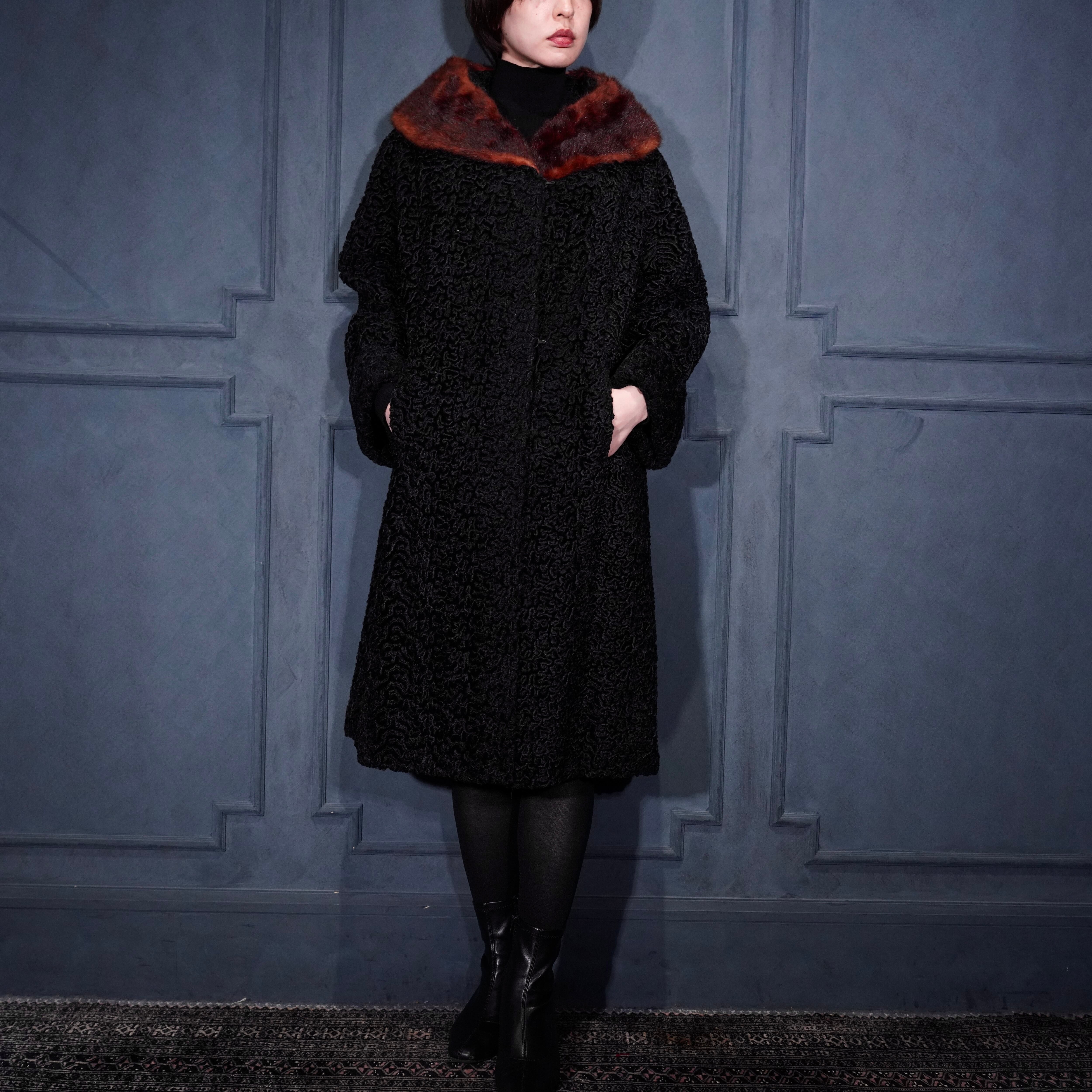50's〜EU VINTAGE Astra Furs PARIS FUR DESIGN ASTRAKHAN COAT/50年代
