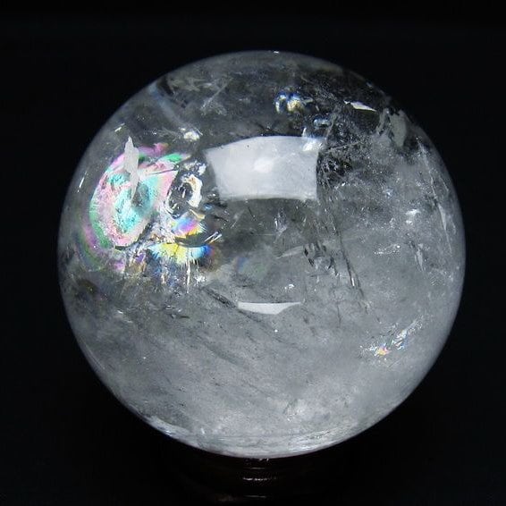 水晶　クラック水晶　丸玉　スフィア　置物 水晶 スフィア 丸玉 68mm 水晶玉 球体 玉 一点物 [送料無料] 151-7854