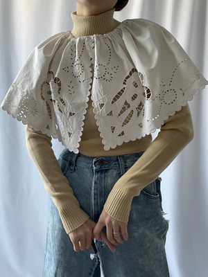 Remake vintage cutwork lace collar