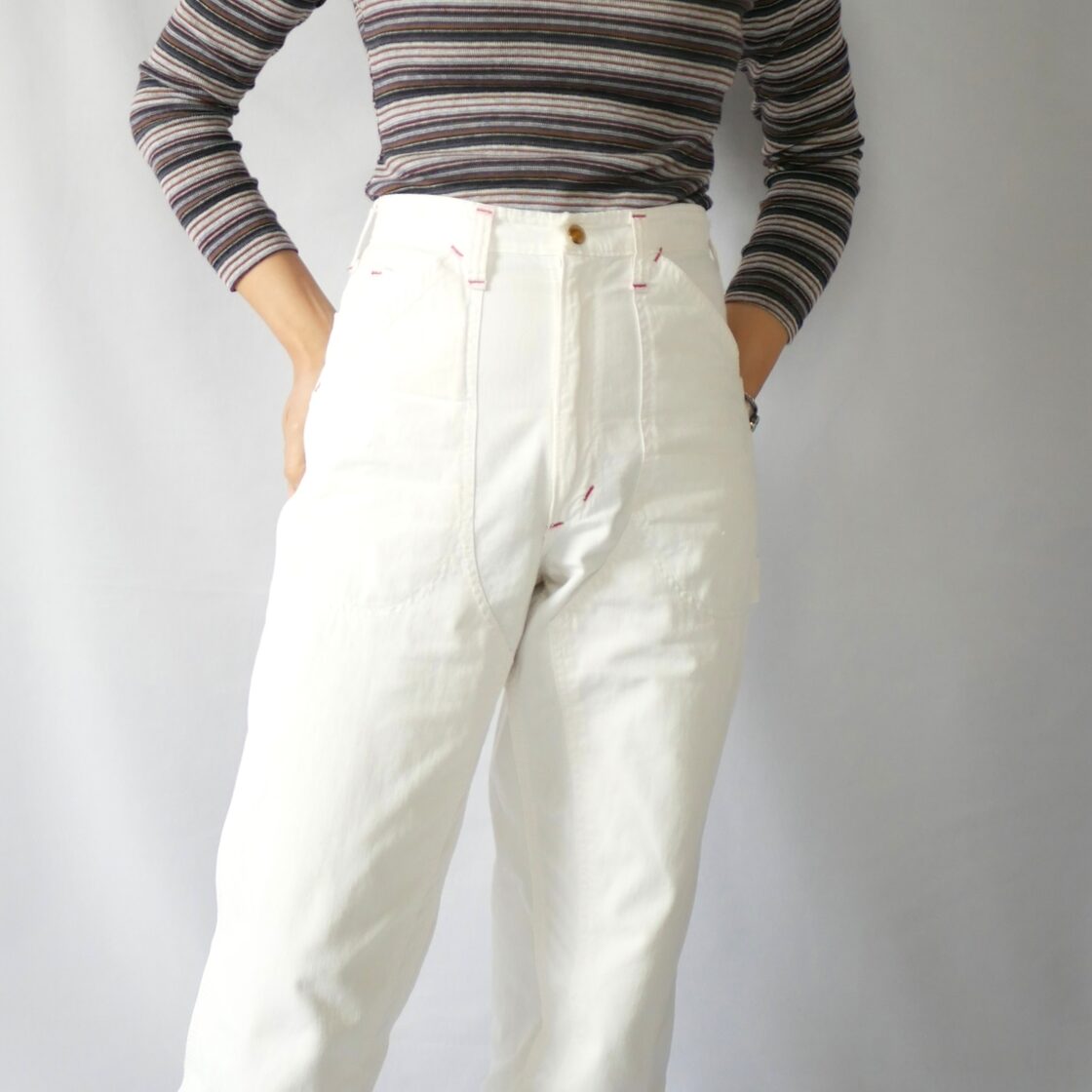70s USA carhartt white double knee painter pants アメリカ製 