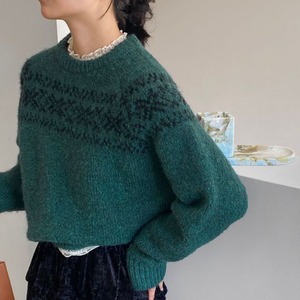 fair isle knit pullover　J00206