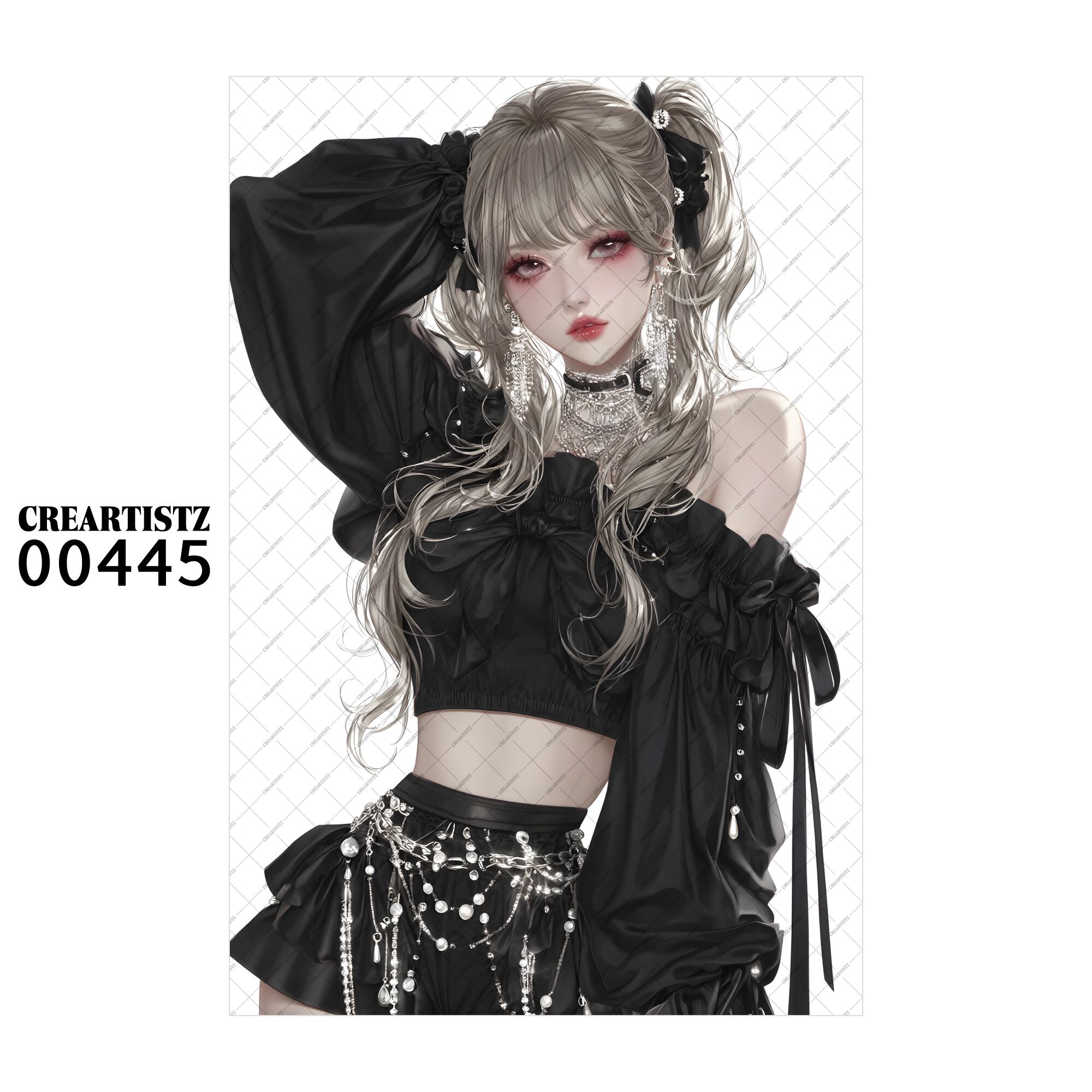 00445 ガール キュート オリジナル ペーパー/ステッカー 4枚セット CREARTISTZ