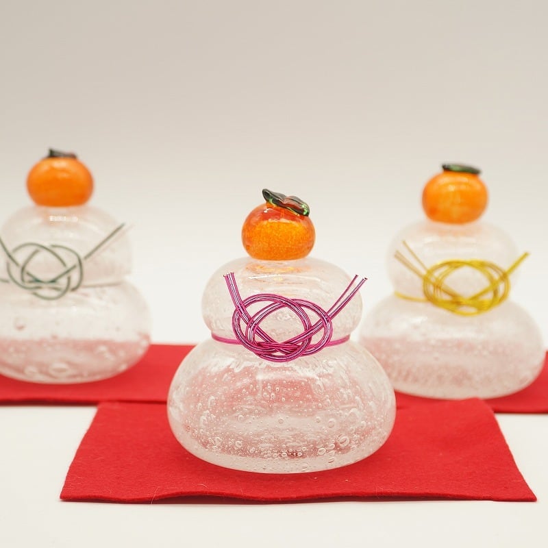 鏡もち（小）【琉球ガラス工房 雫】 | 沖縄の工芸品 うぃーりきさん