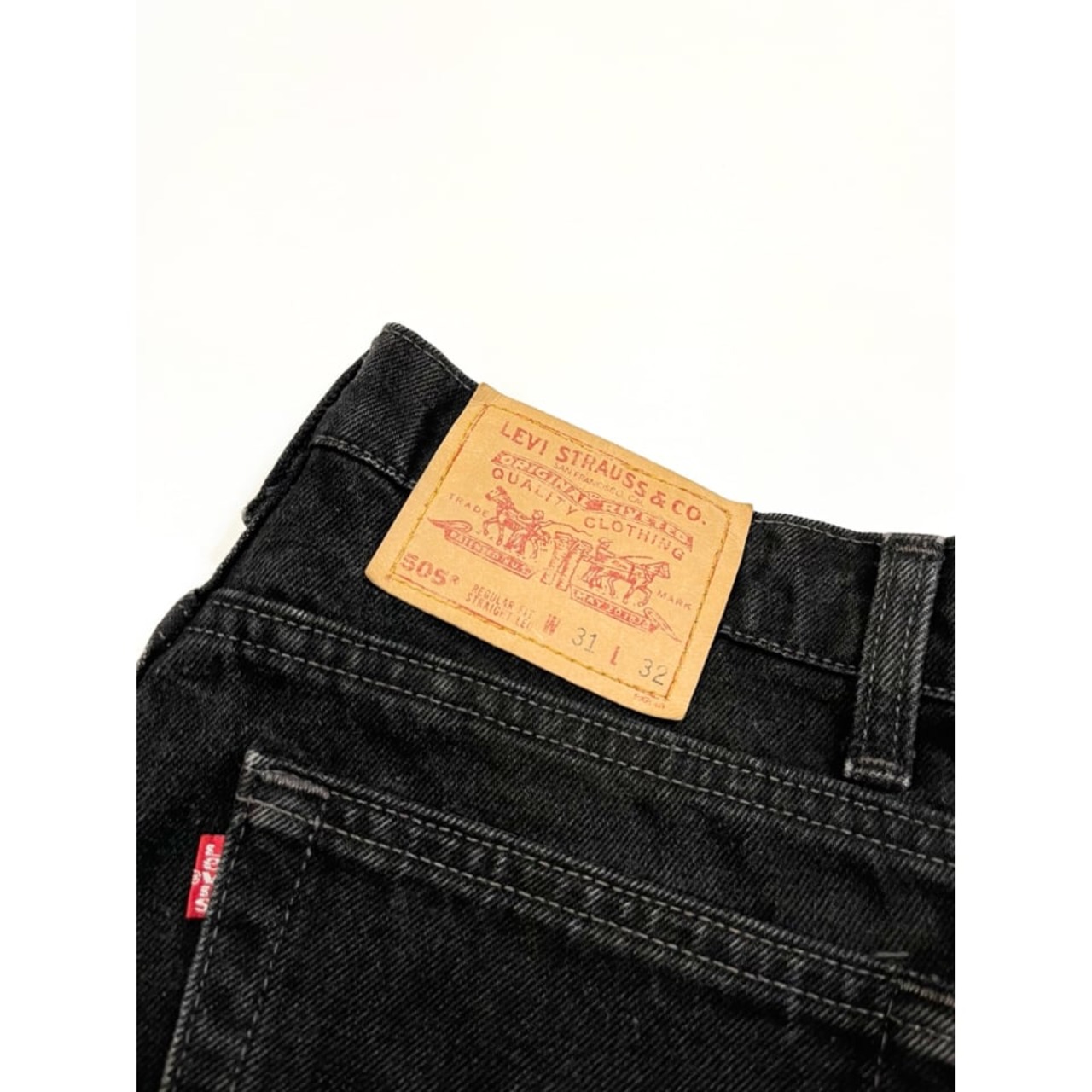90s Levi’s 505-0260 BLACK DENIM PANTS MADE IN USA  Size W31L32→W31L31