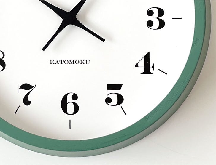 KATOMOKU muku clock 12 グリーン km-97GR | 加藤木工株式会社 online shop