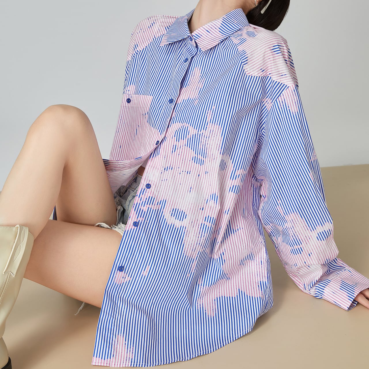 Multicolor striped overshirt S1451