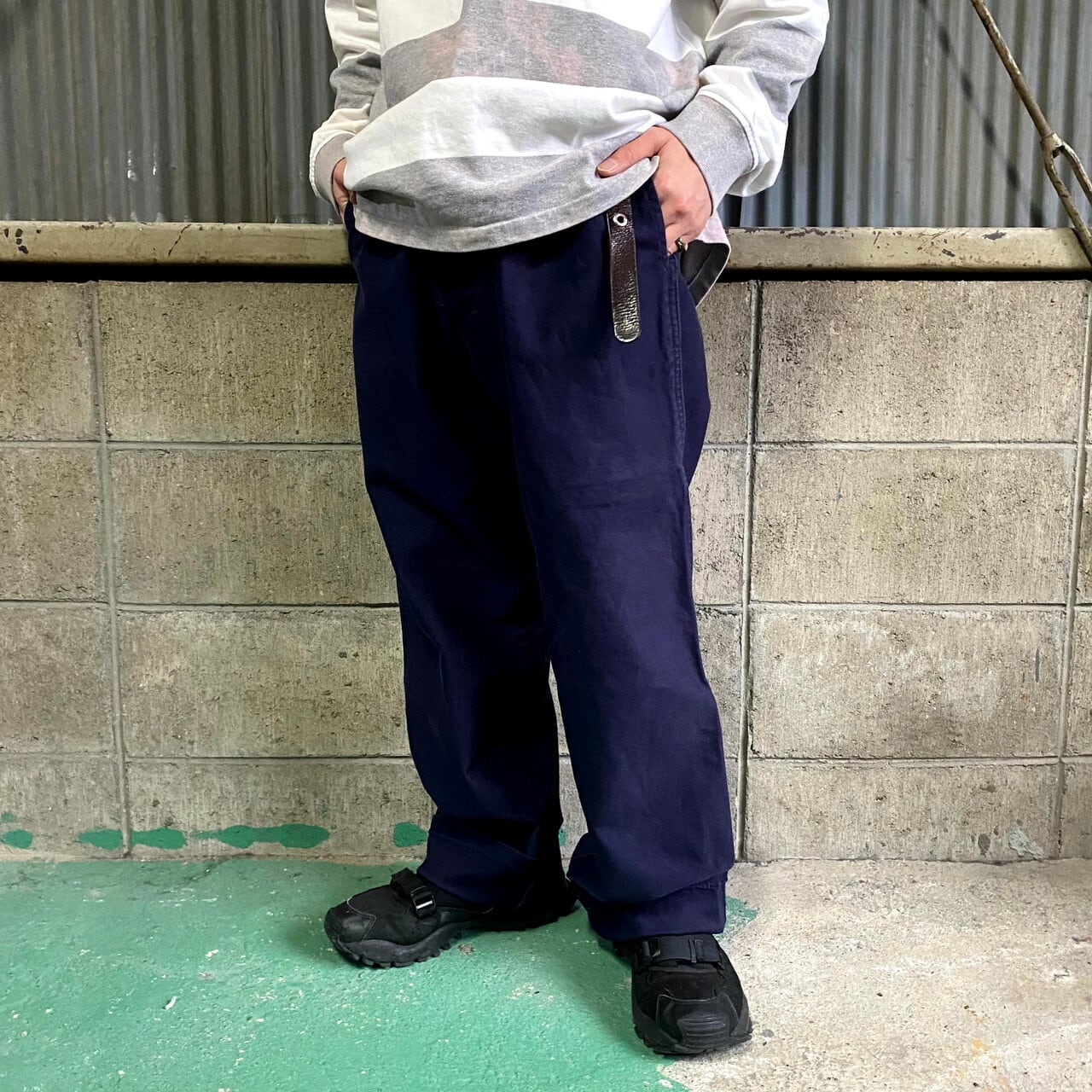 ビッグサイズ DALE TEC ダック地 ユーロワークパンツ ネイビー 紺色