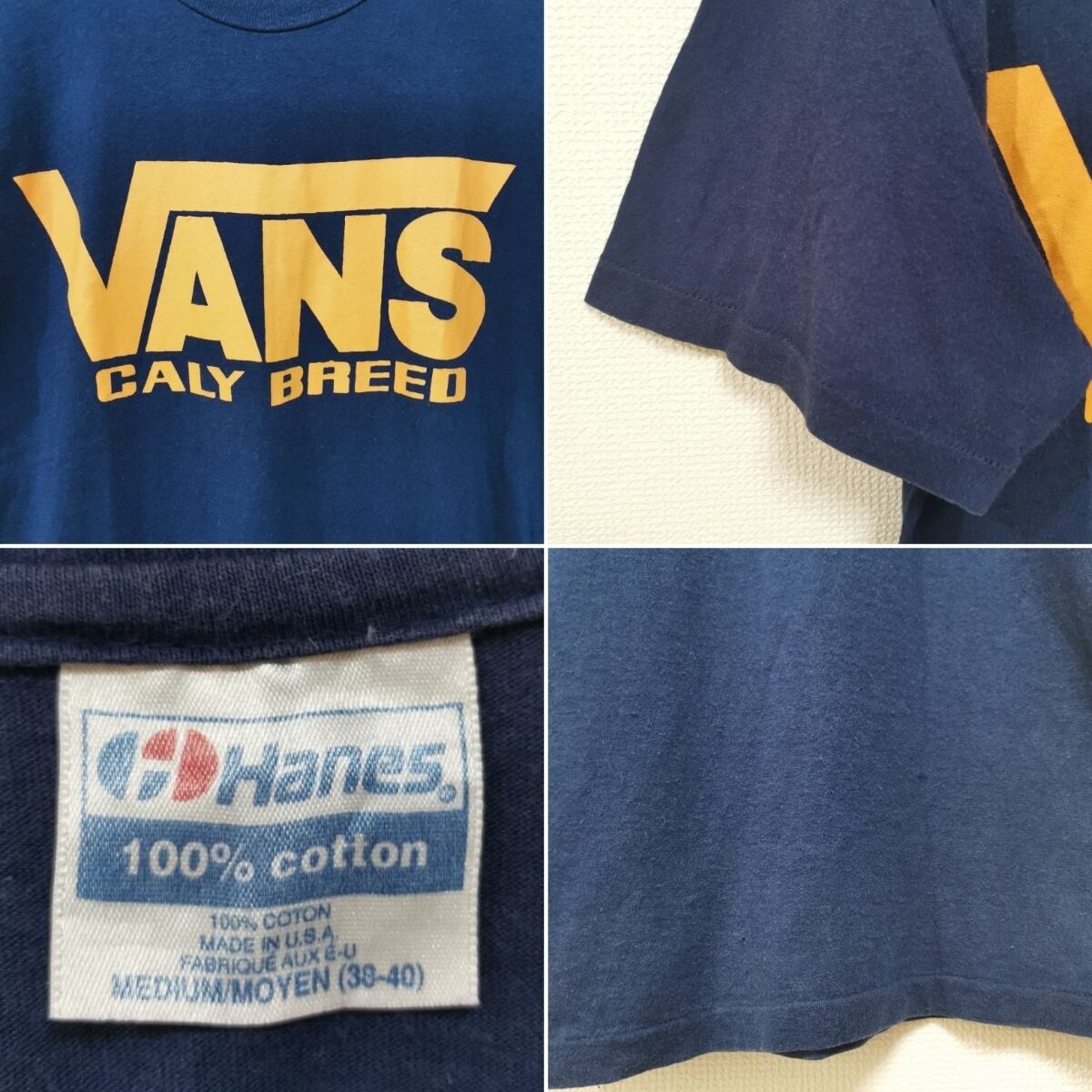 M 90s VANS CALY BREED Tシャツ HANES USA製-