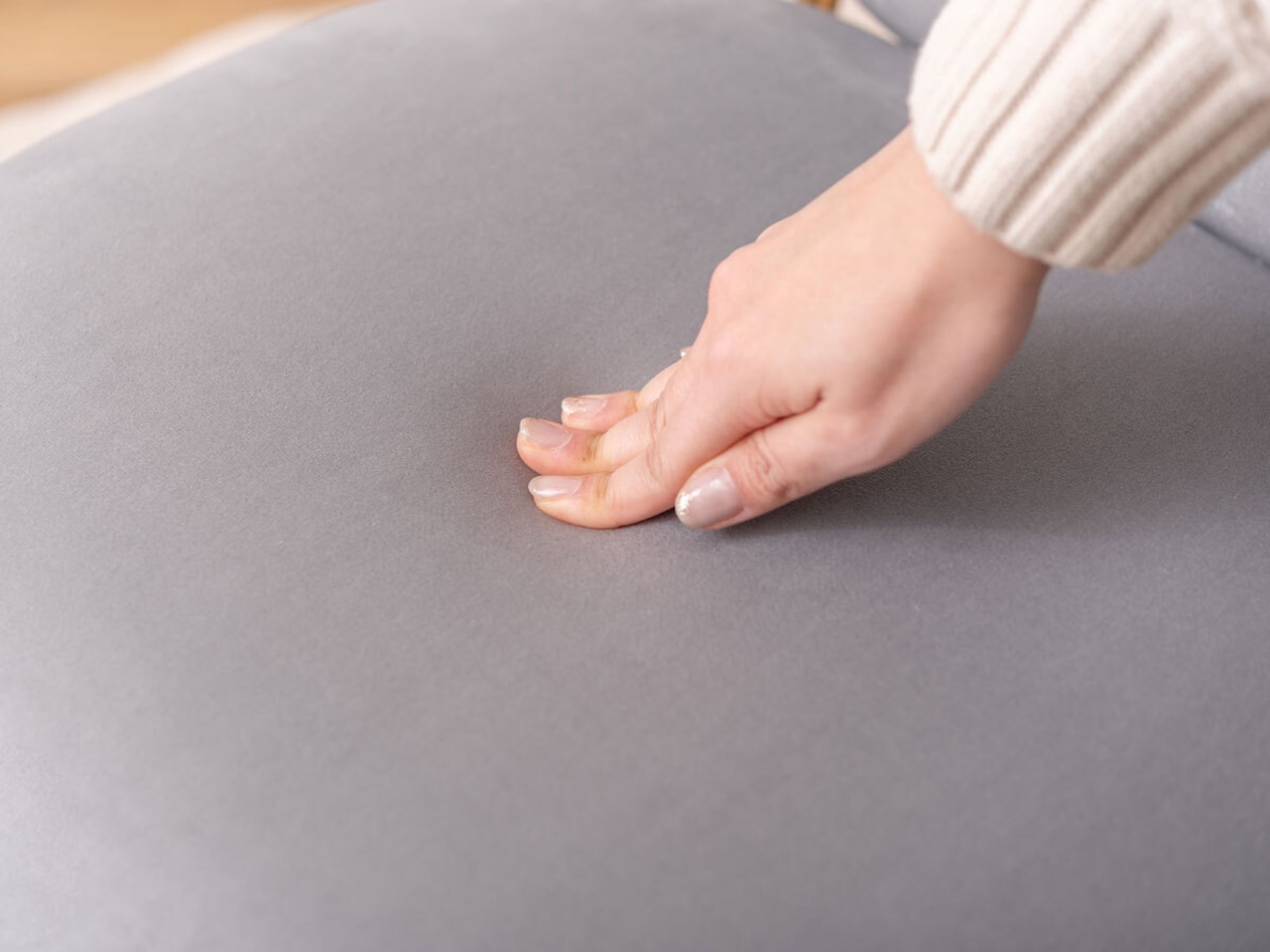 ガーリーチェア(丸)アイボリー ベージュ グレー・画像8