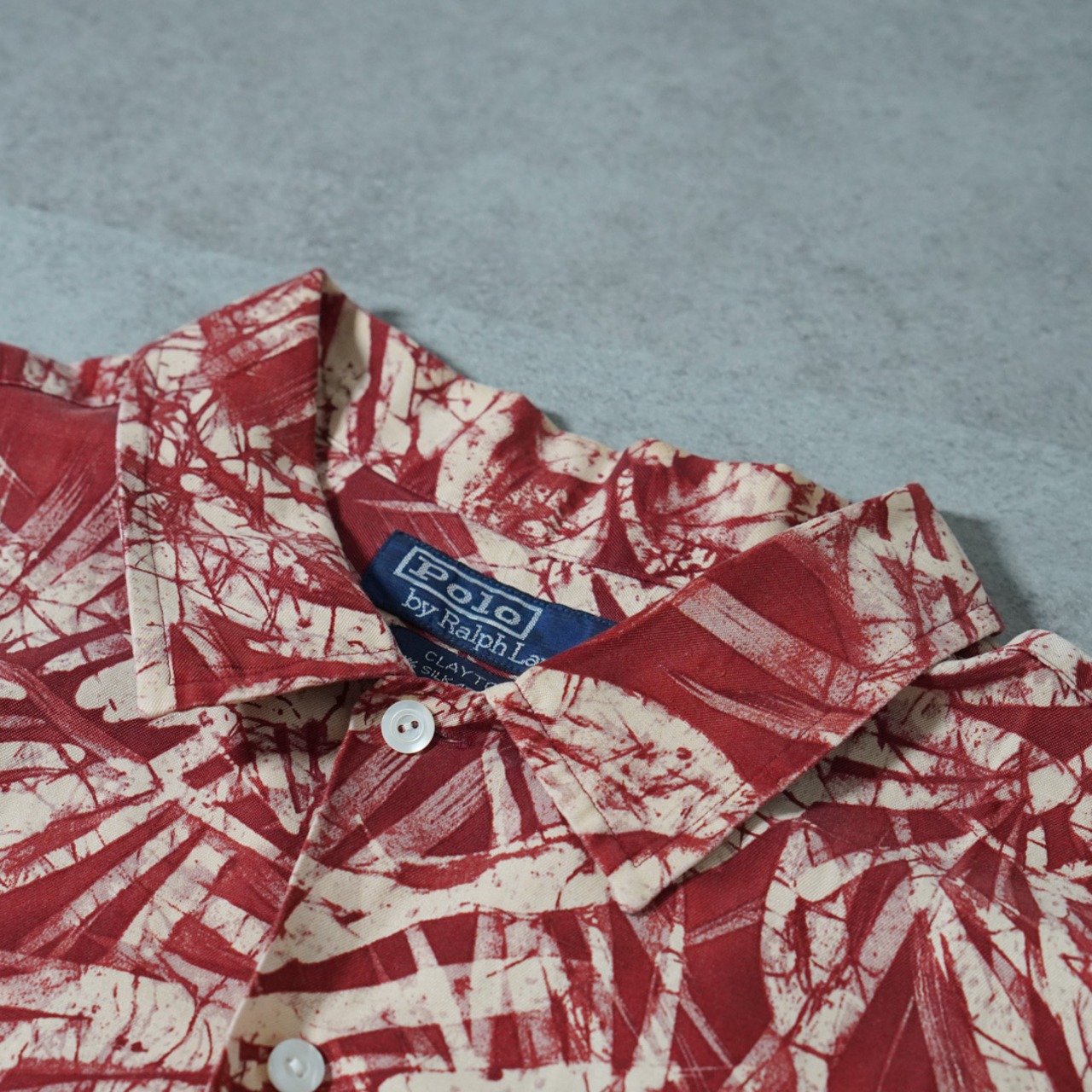 90s Polo by Ralph Lauren "CLAYTON" Silk Liinen Open Collar Shirt [L] 古着 - 5