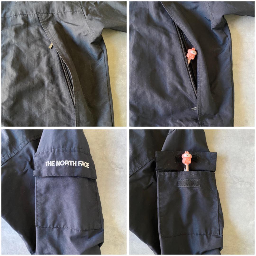 ノースフェイス ナイロンジャケット パーカー ロゴ 刺繍 M 黒 13325