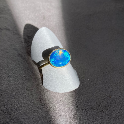Crystal Opal Oval Ring blue