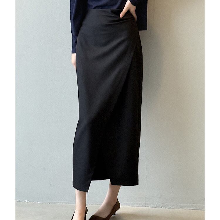 ラップ風 スリット入り スカート YH9874