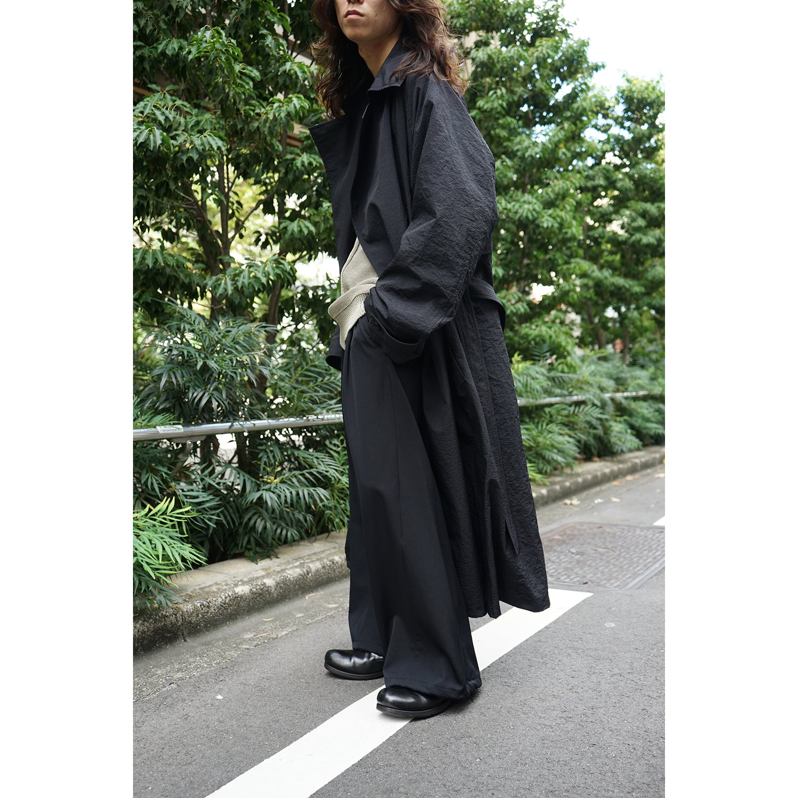 Blanc YM] (ブランワイエム) BL-24A-CNLTC Crispy Nylon Long Trench