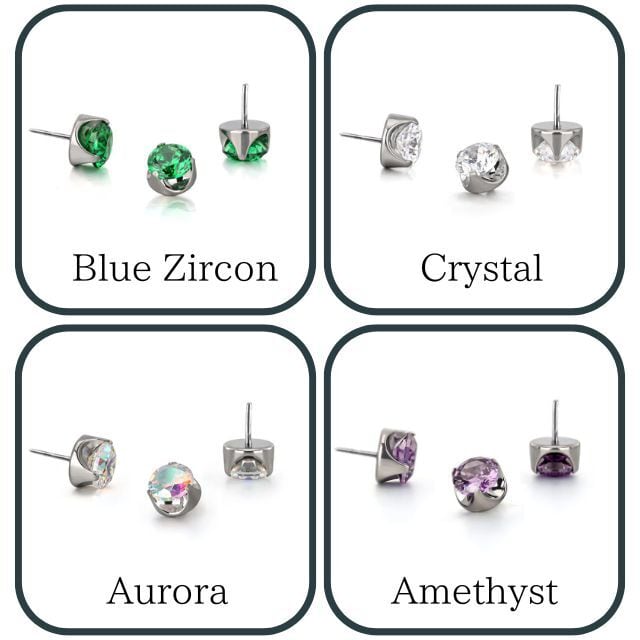 プッシュピアス ピアス 20G 18G 16G 14G 全8色 立爪 軟骨ピアス