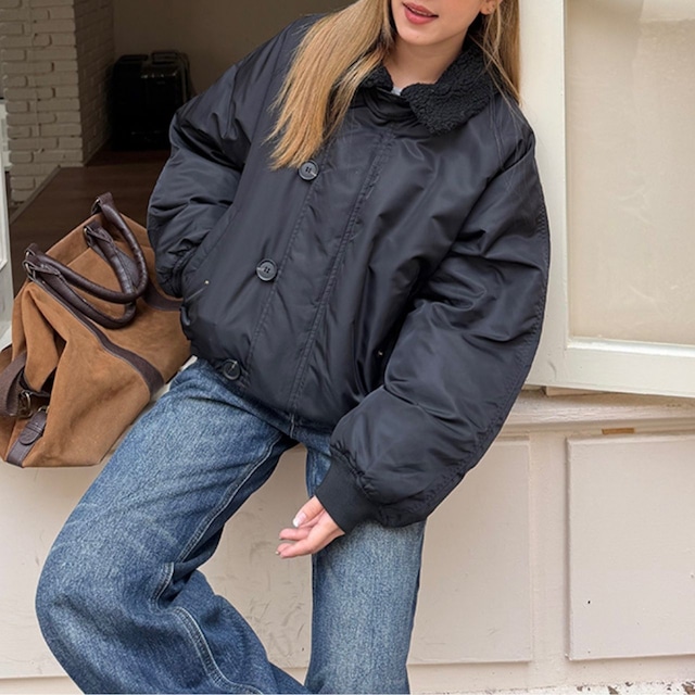 モードバルーンボアカラージャケット   R01271