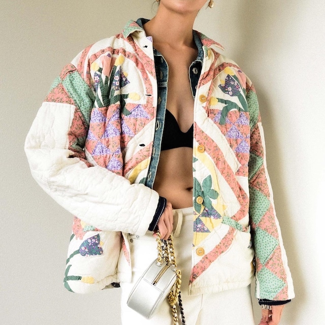 80s90s quilted patchwork jacket