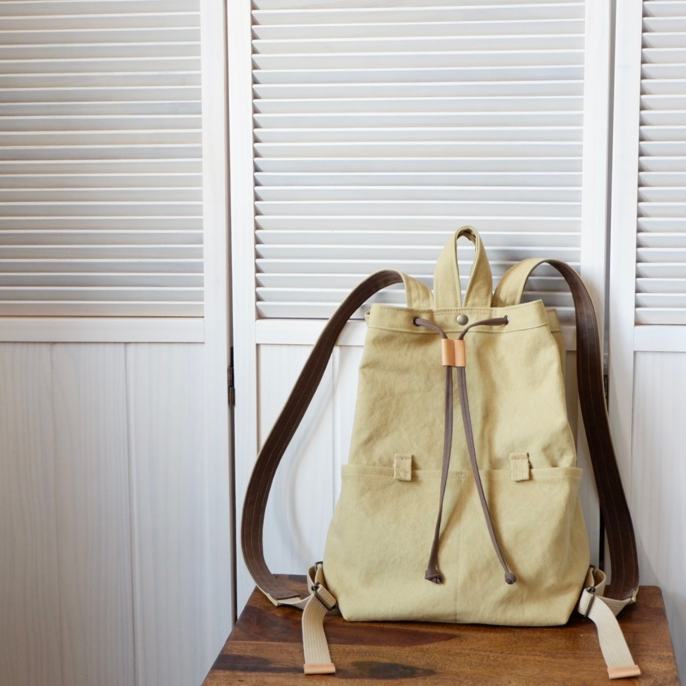 倉敷帆布の柔らかリュック Ａ4 サイズ 倉敷産帆布の柔らかリュック◇深青 | iichi 日々の暮らしを心地よく