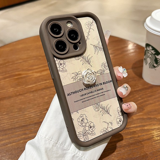 【iPhone16】iPhoneケース スマホケース おしゃれ 韓国 バラ 花 大人 かわいい シンプル インスタ映え カバー シンプル 可愛い  男女兼用 ペア お揃い ベージュ ホワイト 白 ワインレッド 赤 ブラック 黒