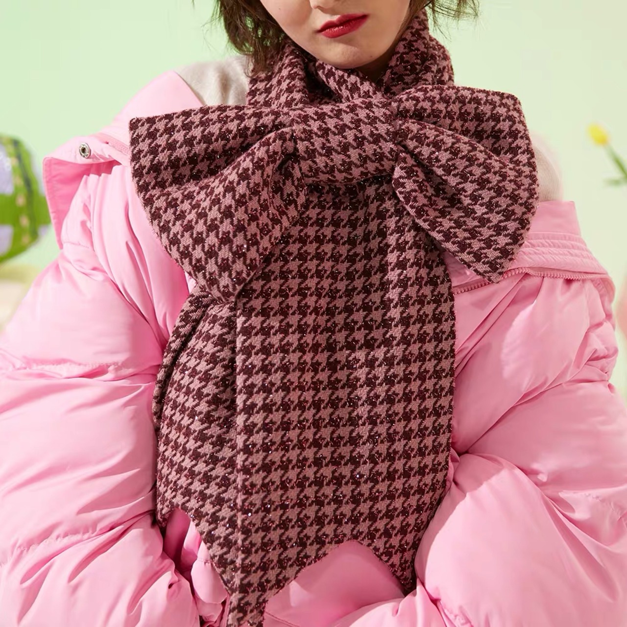 今季のみ❣️ラスト1❣️】マフラー 水玉 リボン アクセサリー 