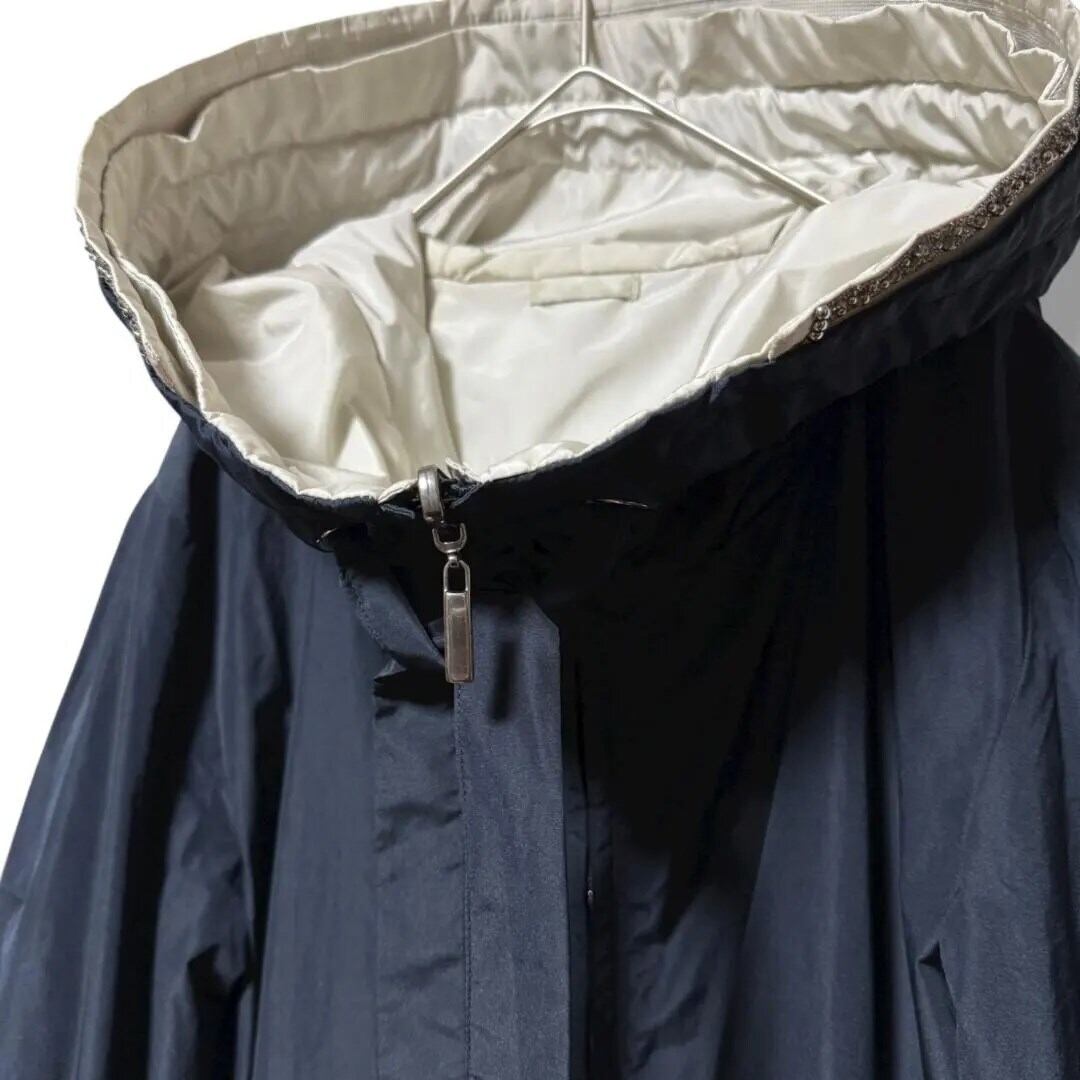 MaxMara リバーシブル ビジュー装飾付き フードロングコートオーバー