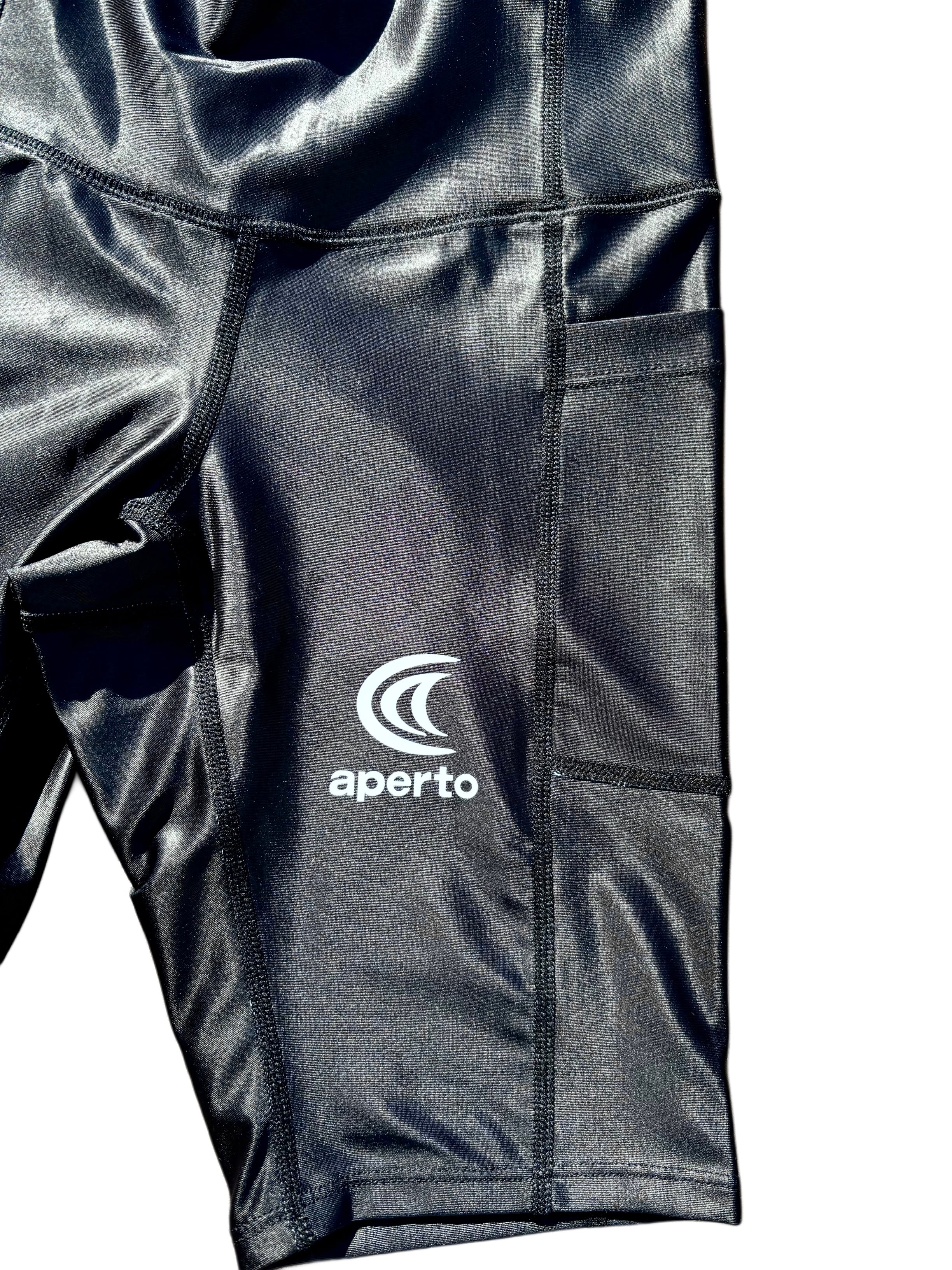 AP 125283】レデース全昇華アドバンスタイツ 艶ブラック | aperto