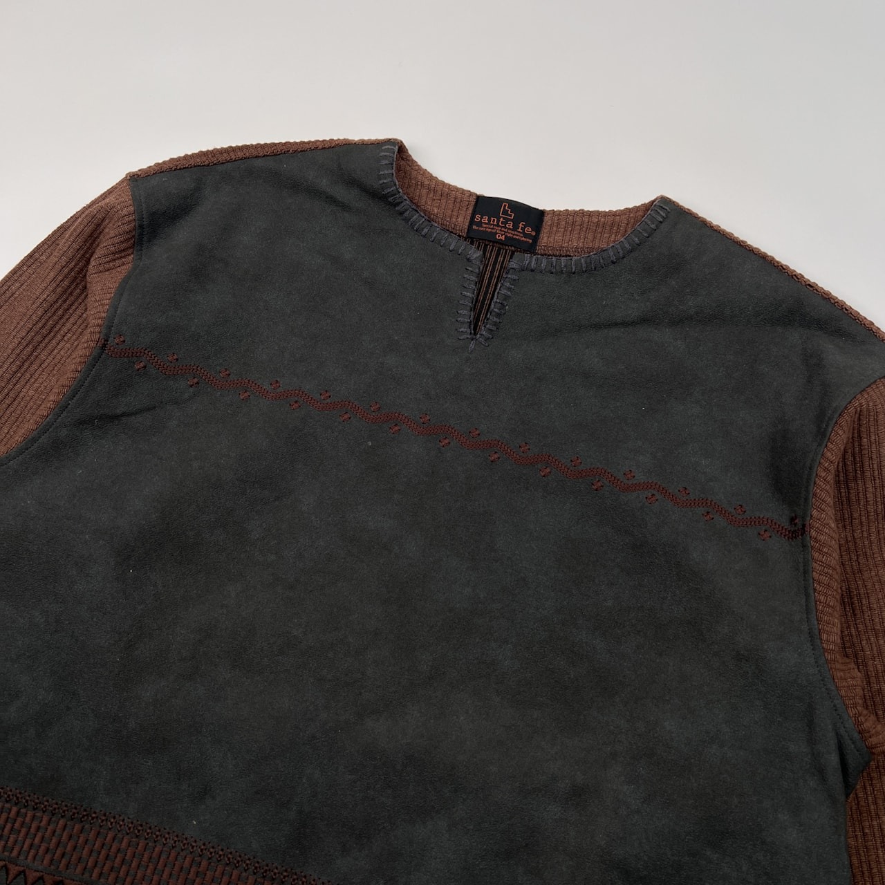 Santa Fe サンタフェ ネイティブ 刺繍 デザイン 長袖 レイヤード風 シャツ カットソー サイズ 04 /メンズ/日本製