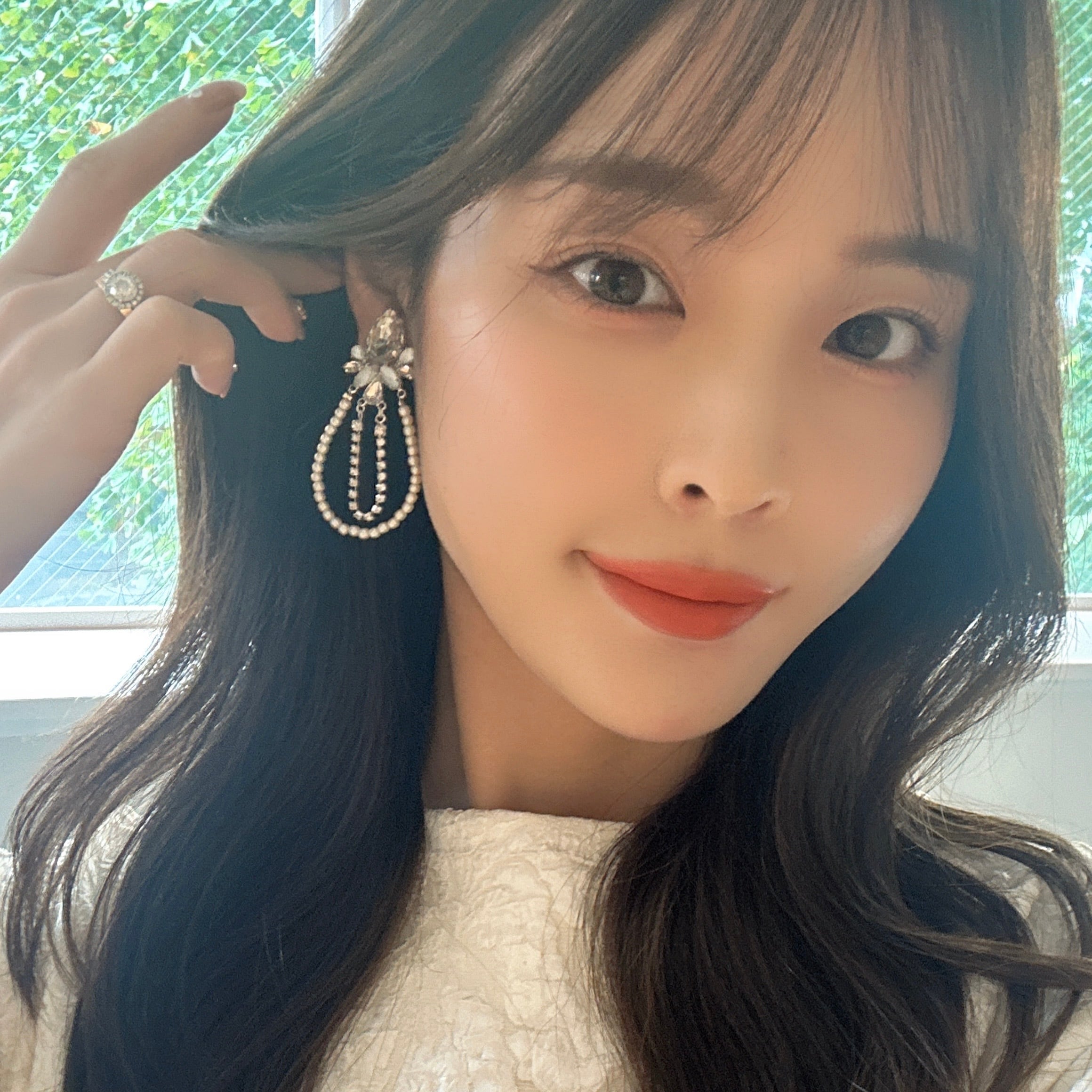ブラウンパールパーティーイヤリング＊ビジューおしゃれ可愛いインスタ結婚式高見え ブラウンパールパーティーイヤリング＊ビジューおしゃれ可愛いインスタ