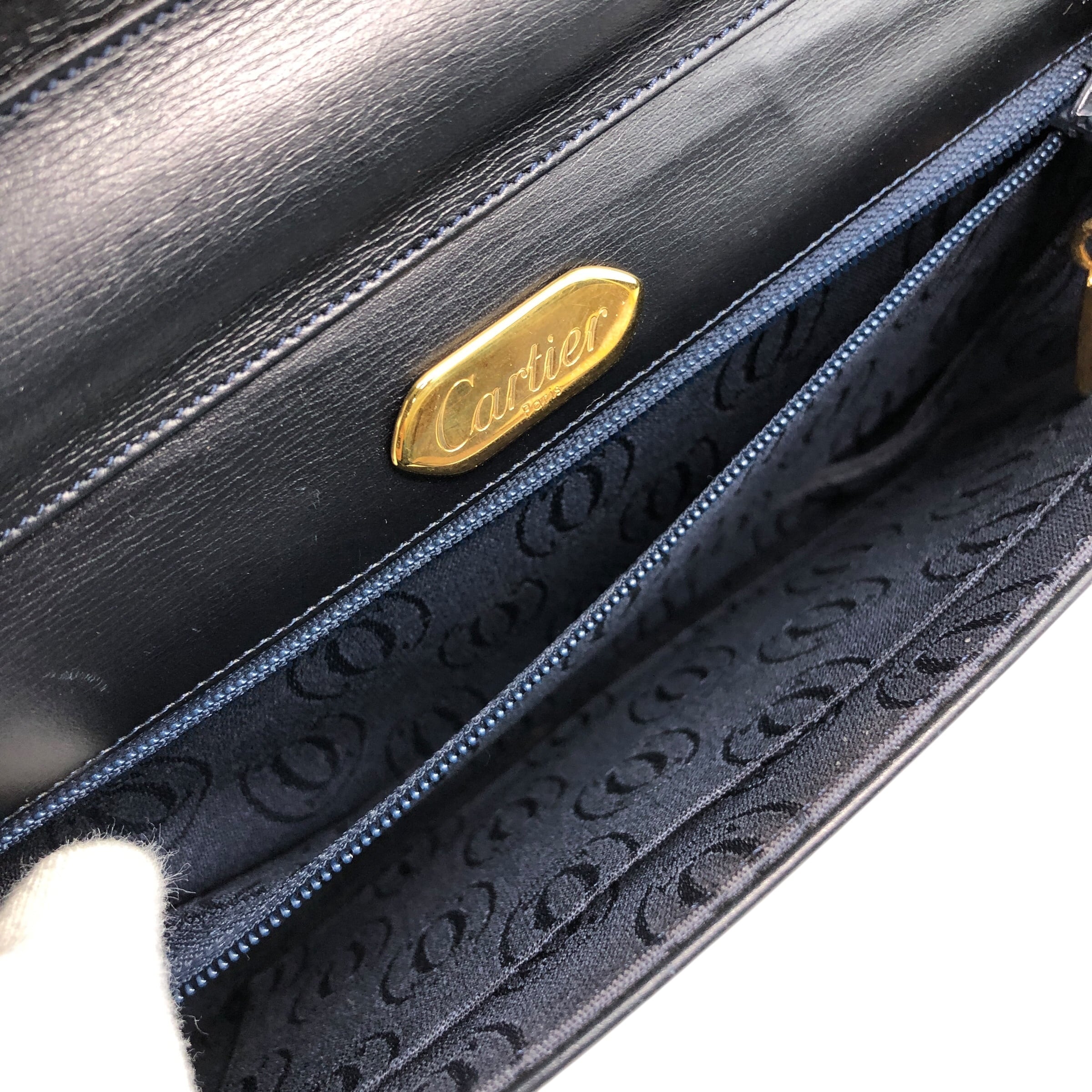 Cartier カルティエ サファイアライン ショルダーバッグ ネイビー