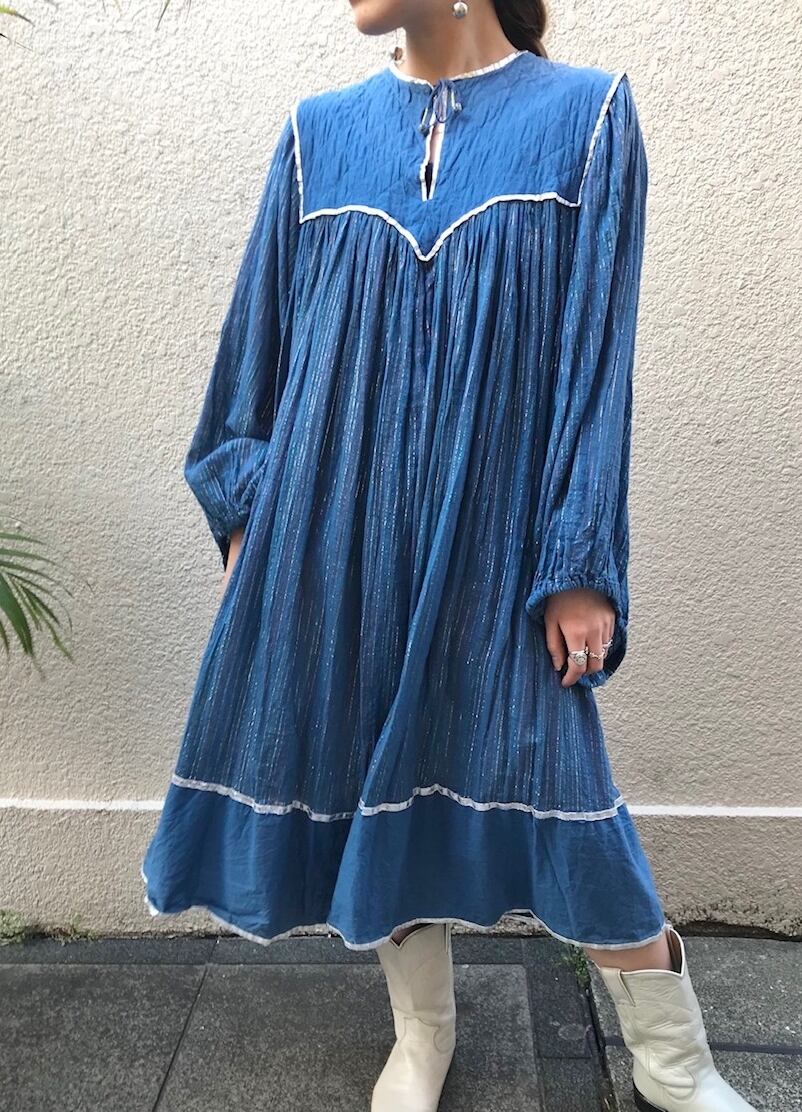 Vintage pakistan cotton dress／ヴィンテージ パキスタンコットン ...