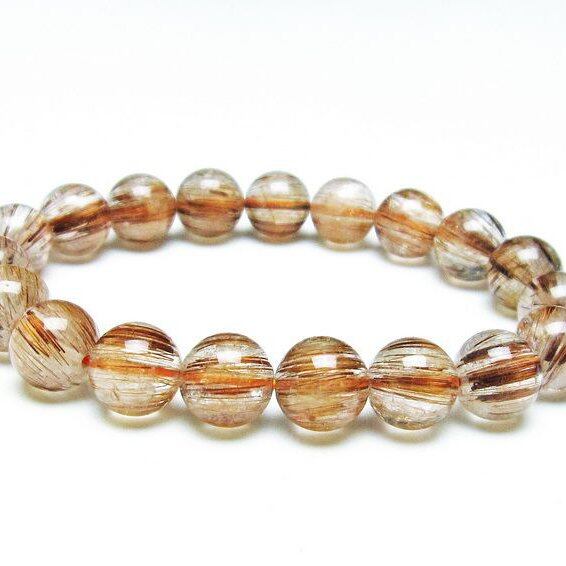 キャッツアイ ルチルクォーツ ブレスレット 10mm 一点物 111-38540