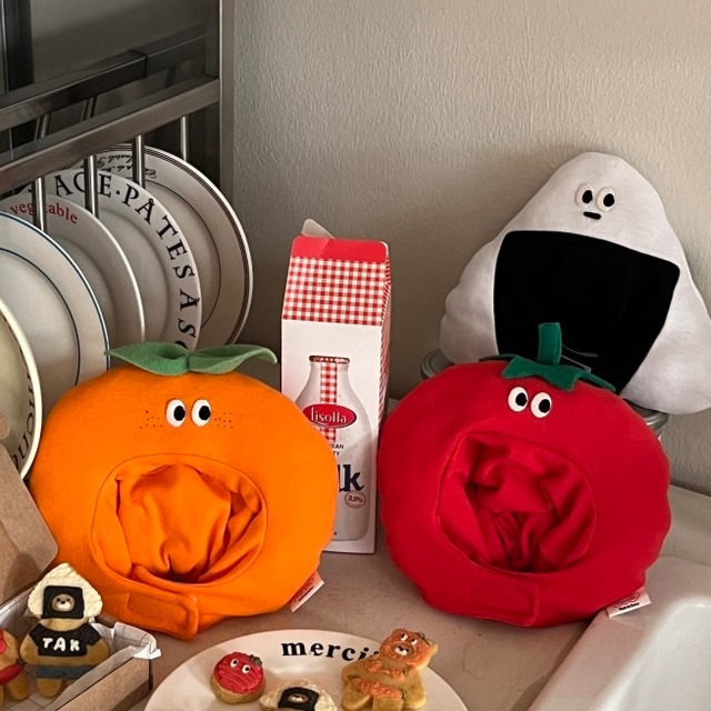 【予約】picnic series Hat〈Tomato Orange Onigiri〉/ tak tak tak tak　韓国犬服