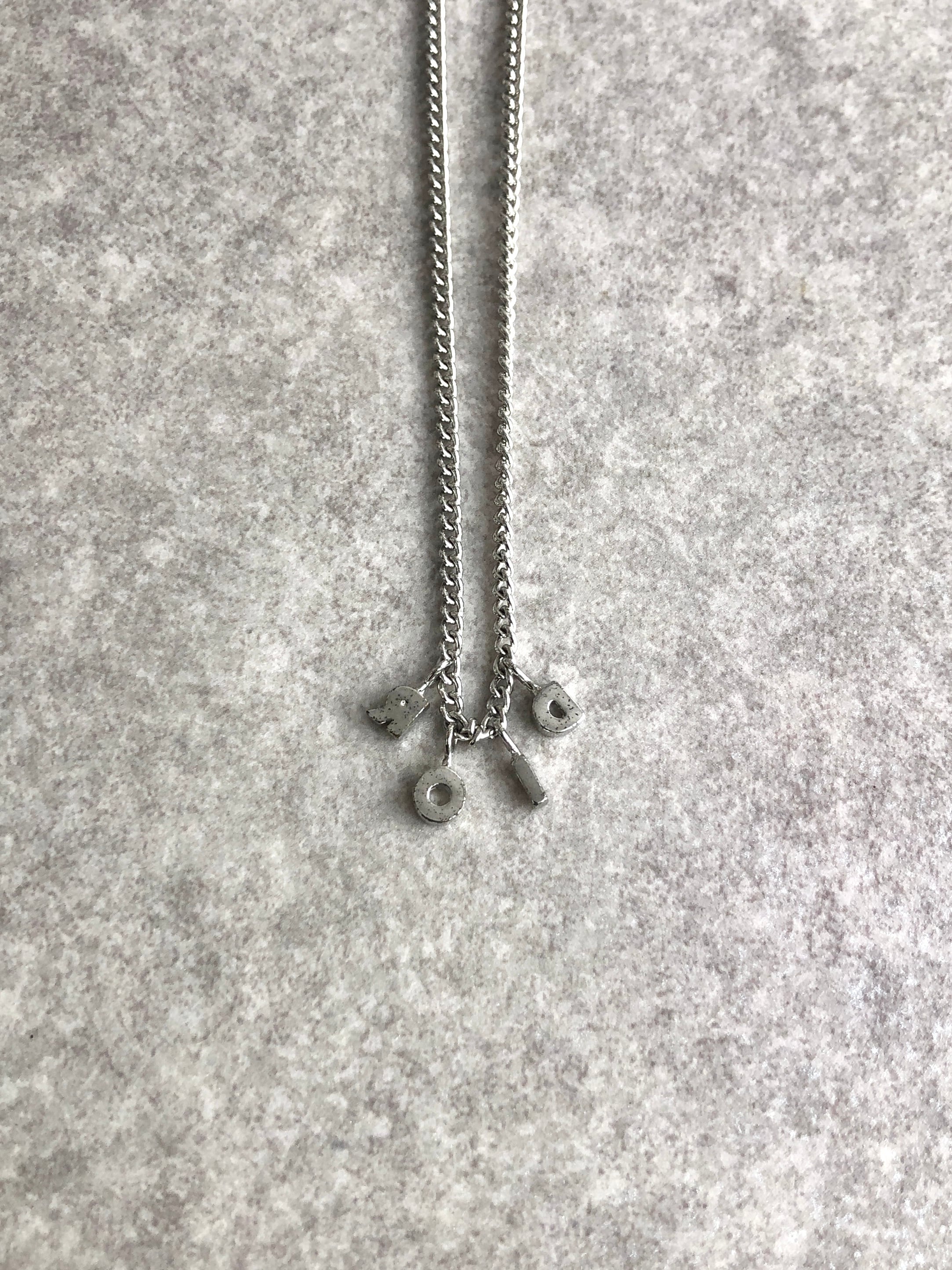 ChristianDior ネックレス ロゴ チャーム シルバー ディオール