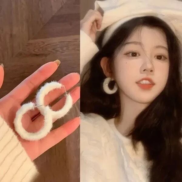 金アレ対応 もけもけC型フープピアス(0836)