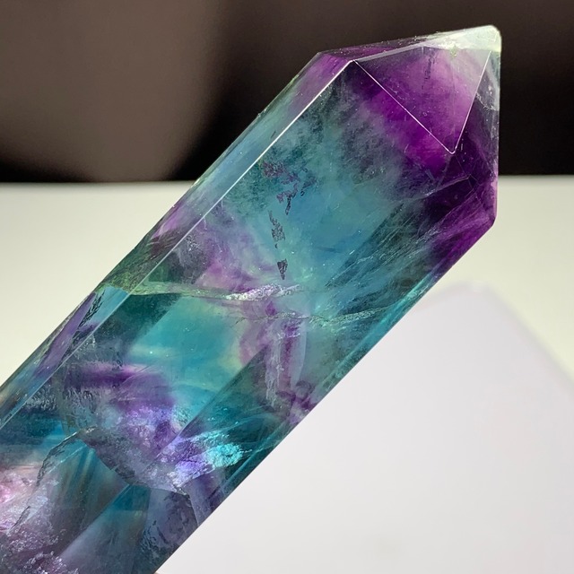 11.透明度高☆美しいグラデーションフローライトダブルターミネーテッドポイント