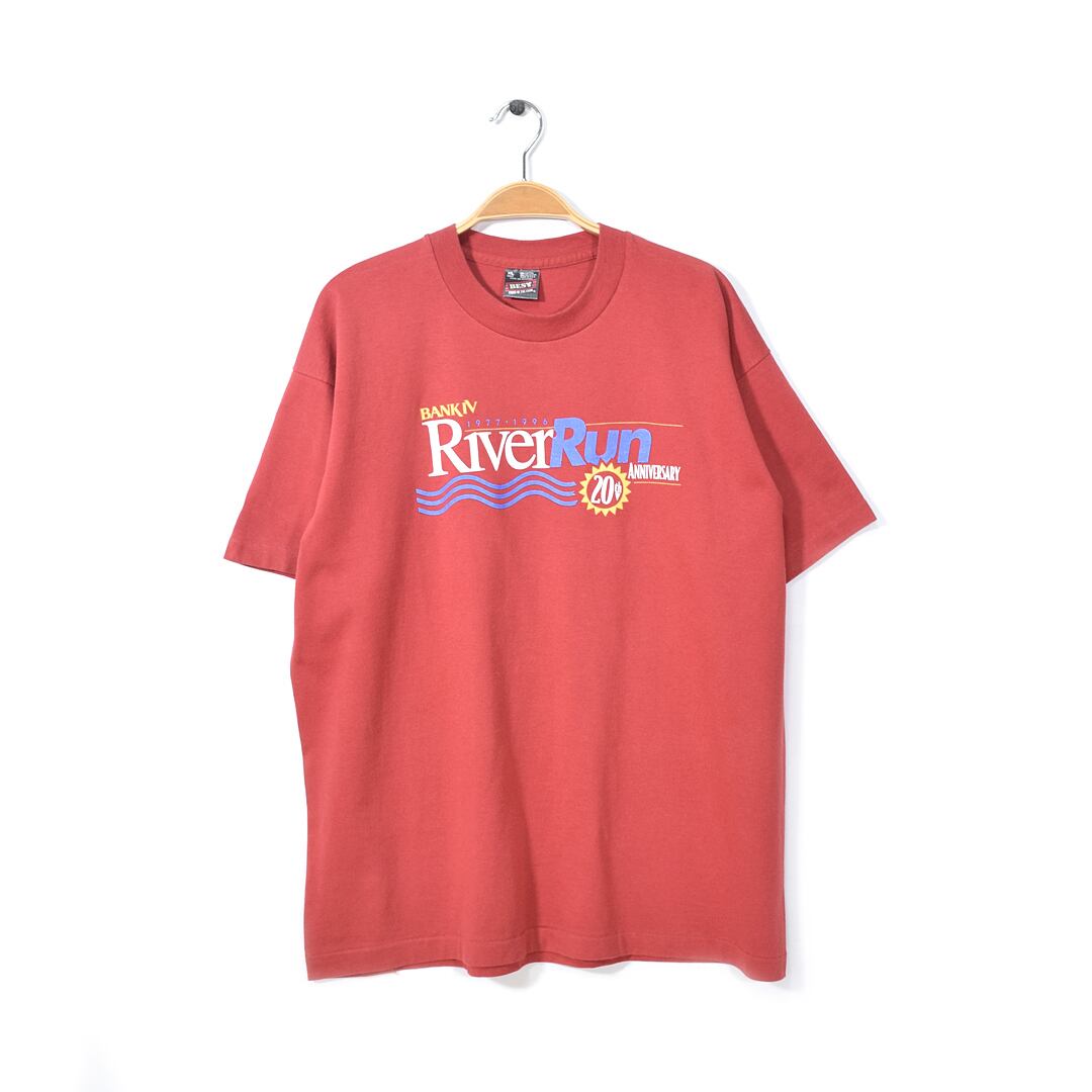 90s フルーツオブザルーム マラソン大会 RIVER RUN USA製 シングルステッチ ヴィンテージTシャツ マルーン メンズXL 古着 アメカジ @BZ0052