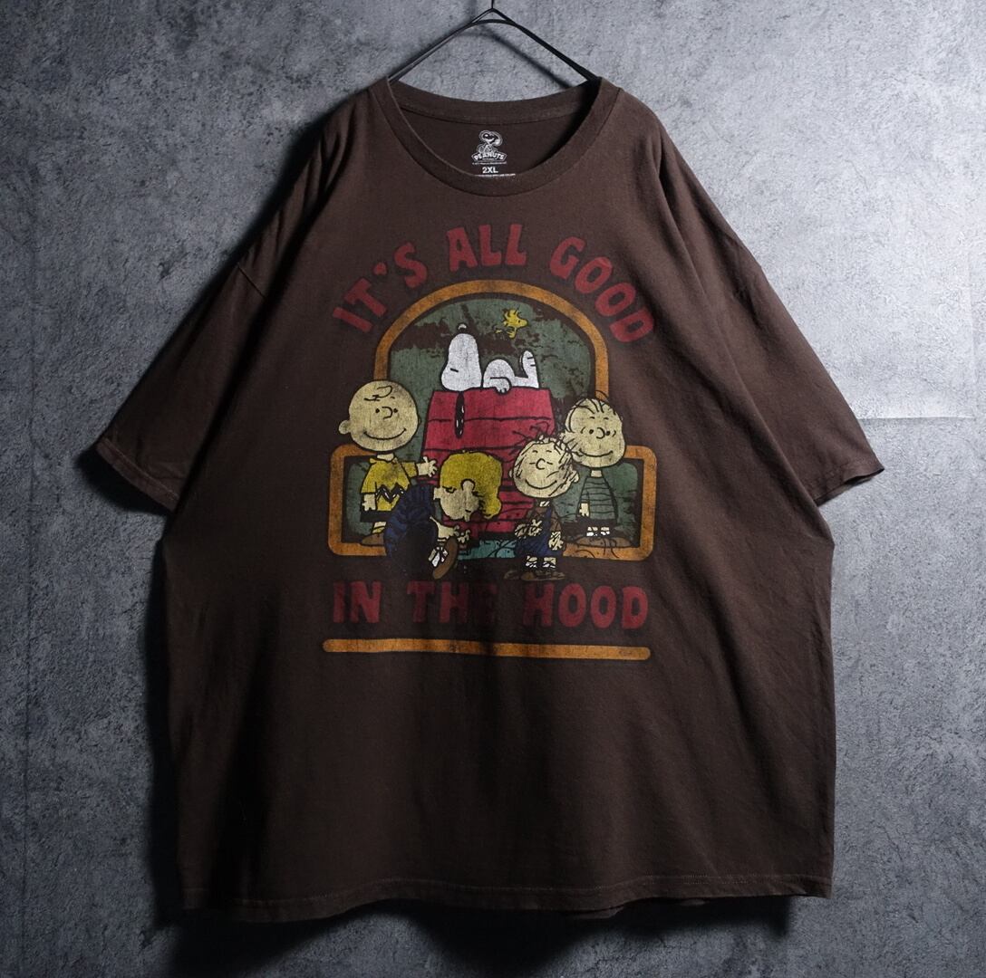 "PEANUTS" Brown Character Print T-Shirt